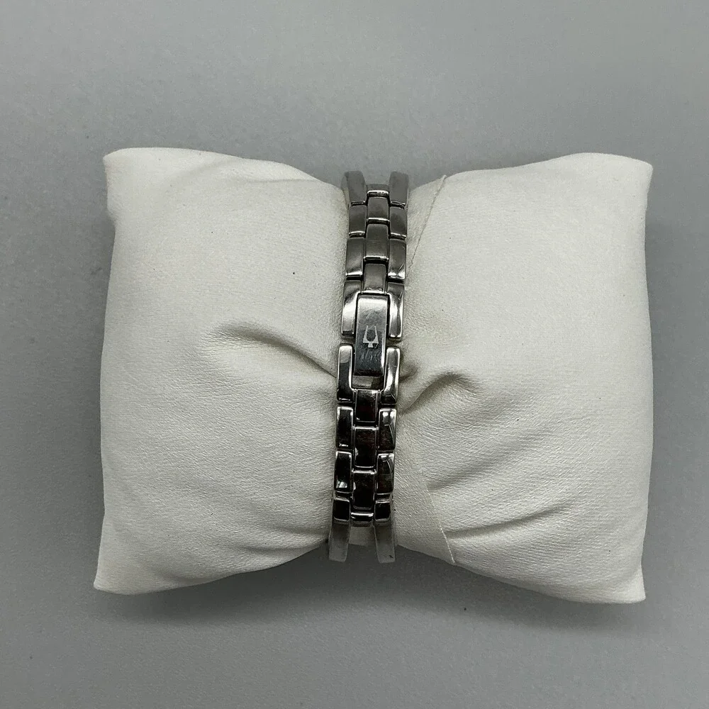 Bulova Womens Watch 17mm Two Tone Bangle Stainless Steel 98T81 New Battery 5.75